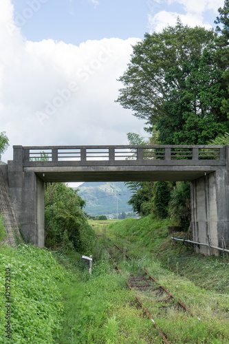 南阿蘇水の生まれる里白水高原駅近くの桁橋 2 Buy This Stock Photo