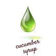 Vector illustration of drop of liquid sweet cucumber syrup