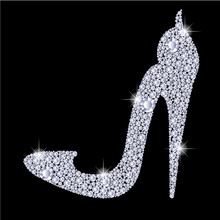 Elegant Ladies High Heels Shoe Shape, Made With Shiny Diamonds. 