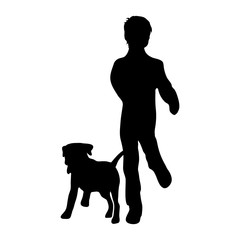 Poster - Vector silhouette of boy.