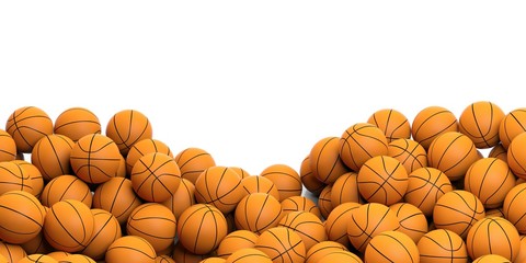 Wall Mural - Basketballs background. 3d illustration