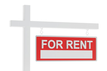 Poster - For Rent Sign, 3D rendering