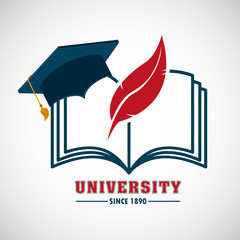 Wall Mural - university emblem education icon vector illustration design