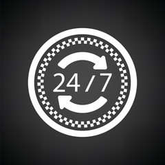 Canvas Print - 24 hour taxi service icon