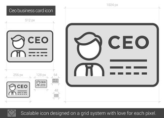 Canvas Print - CEO business card line icon.