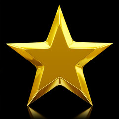 Wall Mural - shiny golden star - 3d rendering