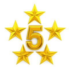 Wall Mural - Five golden stars