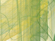 Yellow Green Abstract Fractal With Curved Lines