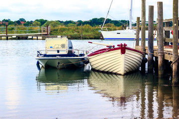 Wall Mural - Moored boats in Southwold Harbour, UK