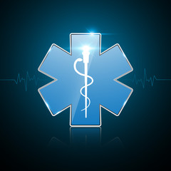 Wall Mural - emergency medical services ambulance hospital medical icon