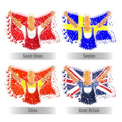 Canvas Print - Set of participant Countries Flags for Sports concept.