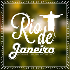 Sticker - Poster, Banner with Stylish Text Rio de Janeiro.