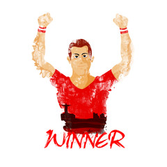 Wall Mural - Illustration of Winner Player for Sports concept.