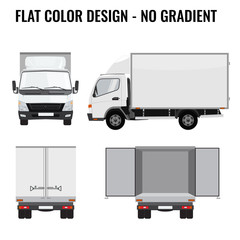 Wall Mural - Vector small truck front side. Cargo delivery. Flat color