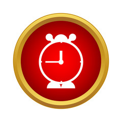Poster - Alarm clock icon in simple style on a white background