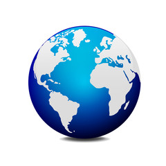 Vector globe icon of the world