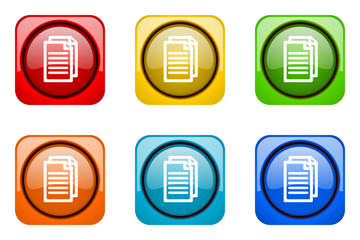 Poster - Modern web design colorful glossy document vector icons 