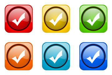 Poster - Modern web design colorful glossy mark vector icons 