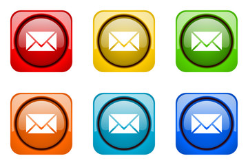 Poster - Modern web design colorful glossy e-mail vector icons 