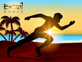 Canvas Print - Running Man for Sports Concept.