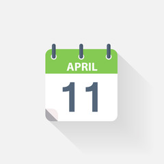 Wall Mural - 11 april calendar icon