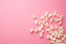 Popcorn On Pink Background