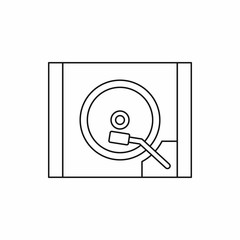 Poster - HDD icon in outline style on a white background