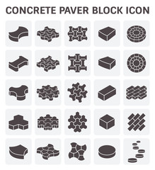 Wall Mural - Concrete paver block or paver brick vector icon sets.