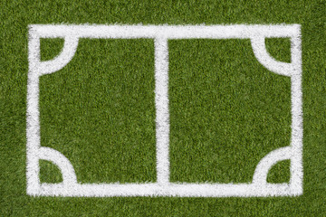 Closeup image of natural green grass soccer field