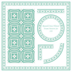 Wall Mural - Vintage Border Pattern 370 Round Cross Line Flower