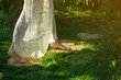 © Artem - girl walking barefoot on the stones in heart shape