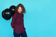 © kegfire - Fashion stylish young lady with black balloons