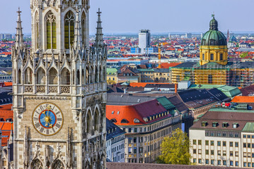 Wall Mural - Munich, Germany, Bavaria. Marienplatz town hall