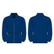 Blue color fleece outdoor jacket isolated vector on the white background