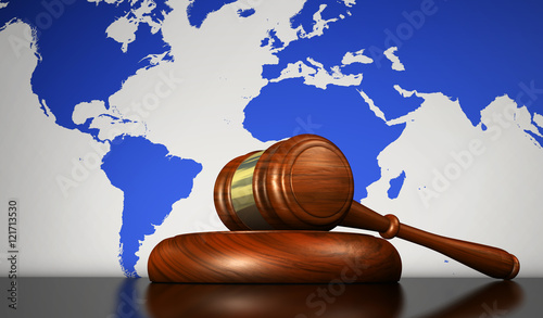 Naklejka - mata magnetyczna na lodówkę International Law And Human Rights Concept