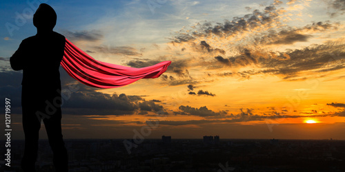 Cuadros en Lienzo Super businessman at twilight