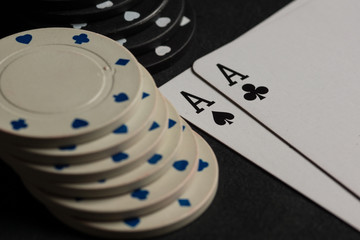 Poker cards and chips concept.