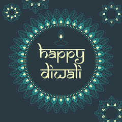 Wall Mural - Happy Diwali Hindu festival greeting card design.