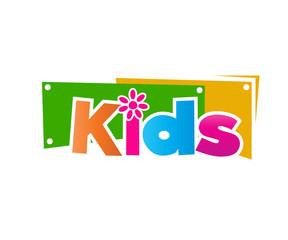 kids colorfule text template