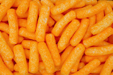 Orange Cheese Puff Snack Background
