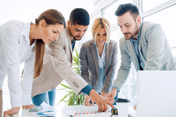 Group of cheerful business people