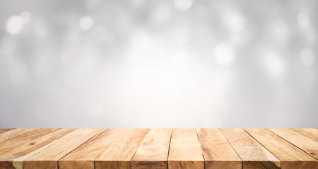 Wall Mural - New year wood table top background.