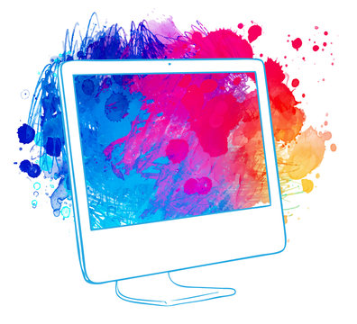 Back to School: e-learning technology concept with computer with