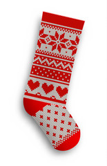 Wall Mural - knitted christmas stocking, illustration