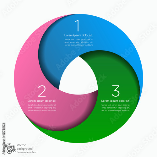 Fotografie, Obraz Infographic Vector Background 3-Step Process