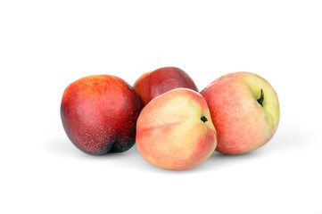 Wall Mural - Nectarines on a white background