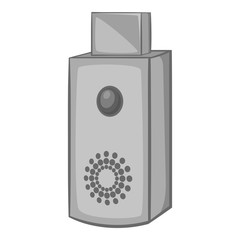 Poster - USB flash drive icon in black monochrome style isolated on white background. Device symbol vector illustration