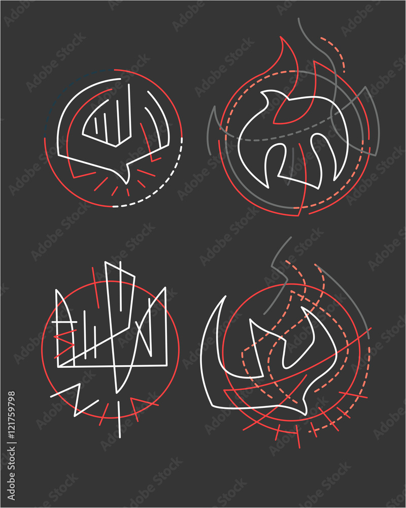 Hand drawn vector illustration or drawing of different religious ...