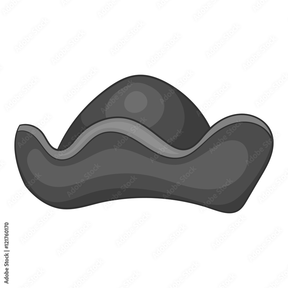 Pirate hat icon in black monochrome style isolated on white background ...