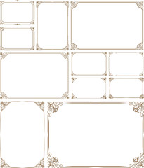 Wall Mural - Decorative vintage frames and borders set